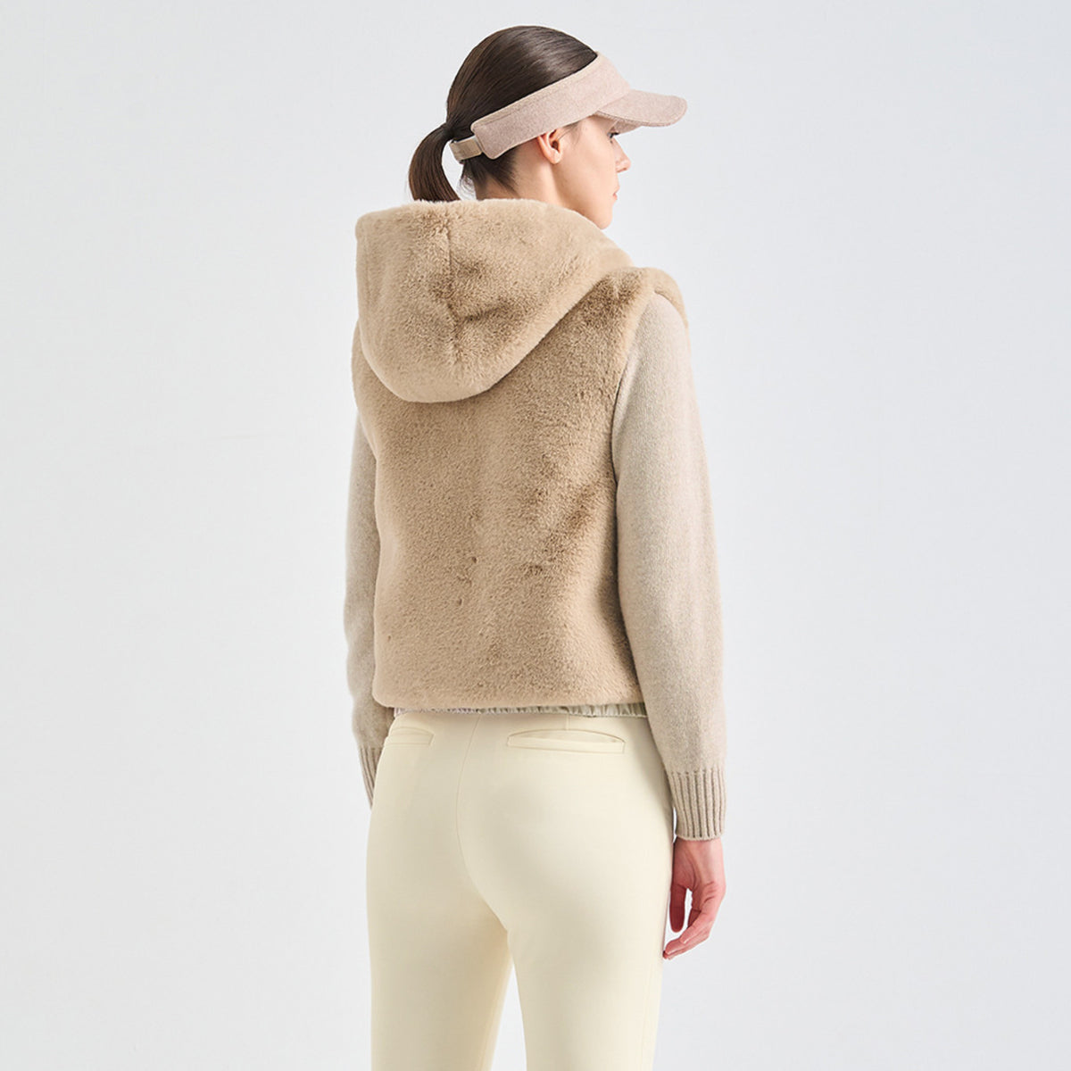 Women's Fur Vest - Beige - Erthe Golf