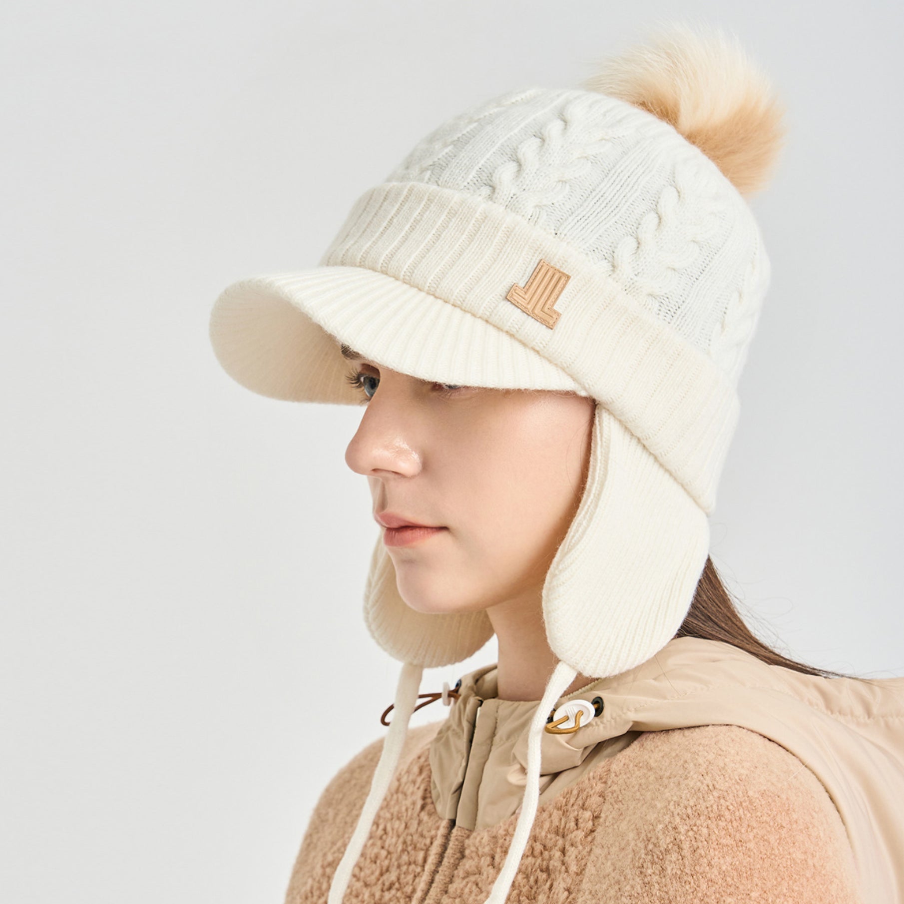 Women's Knit Hat - Ivory - Erthe Golf