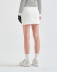 Women's Stretch Panel Mini Skirt - Off White - Erthe Golf