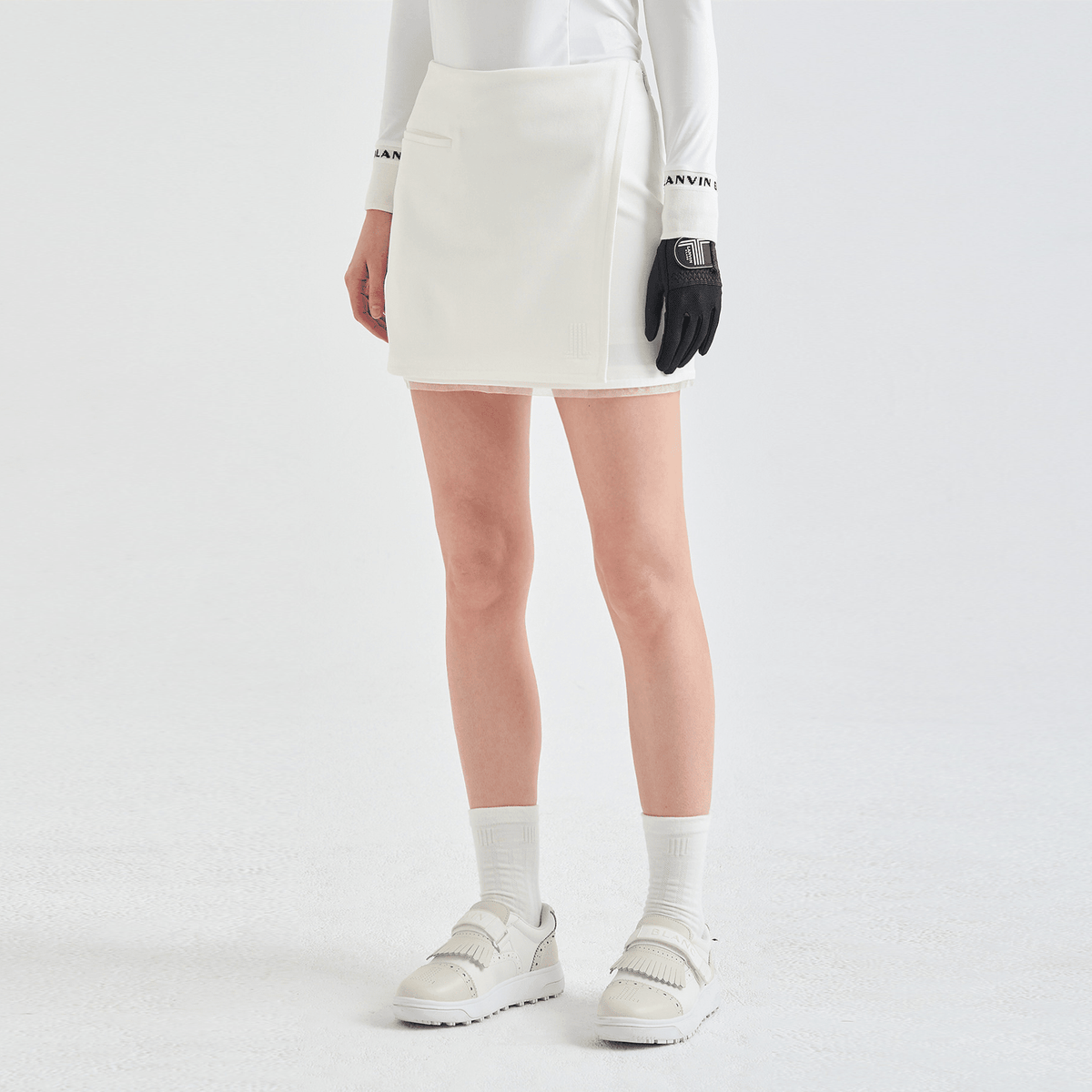 Women's Stretch Panel Mini Skirt - Off White - Erthe Golf