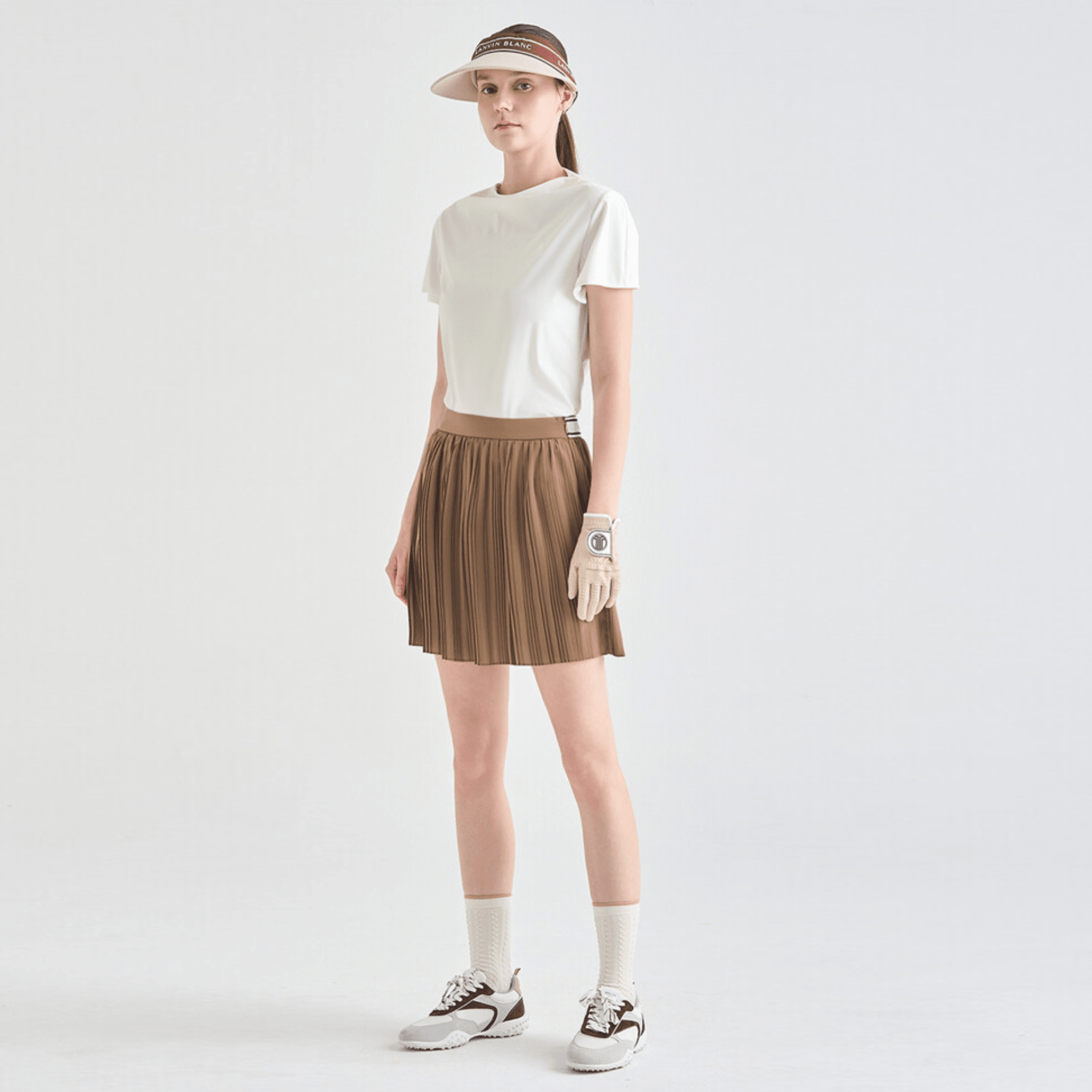 Women's Pleated Skirt - Camel - Erthe Golf