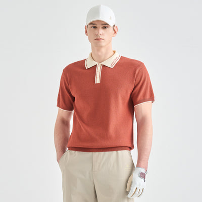 Men's Knit Top - Rust - Erthe Golf
