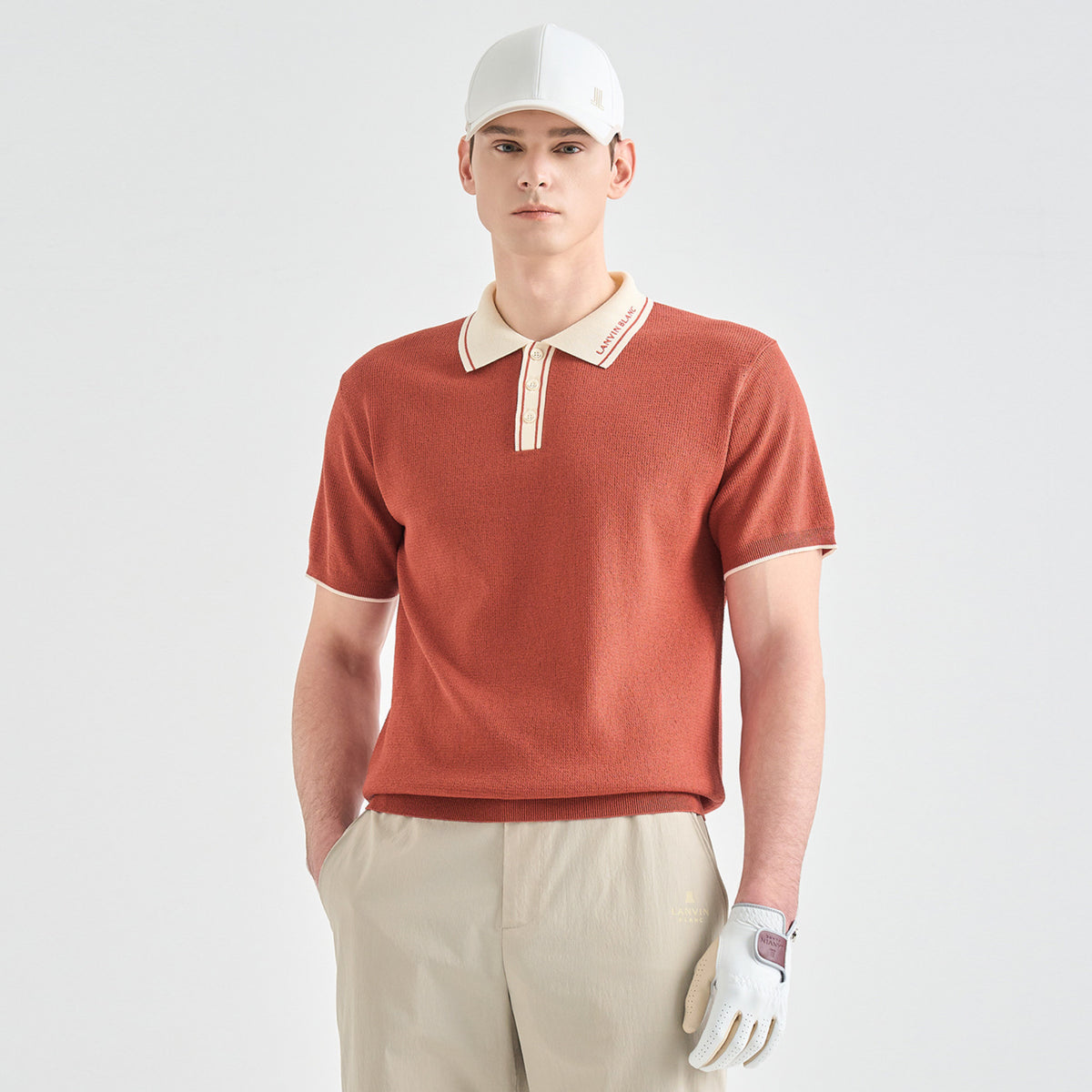 Men's Knit Top - Rust - Erthe Golf