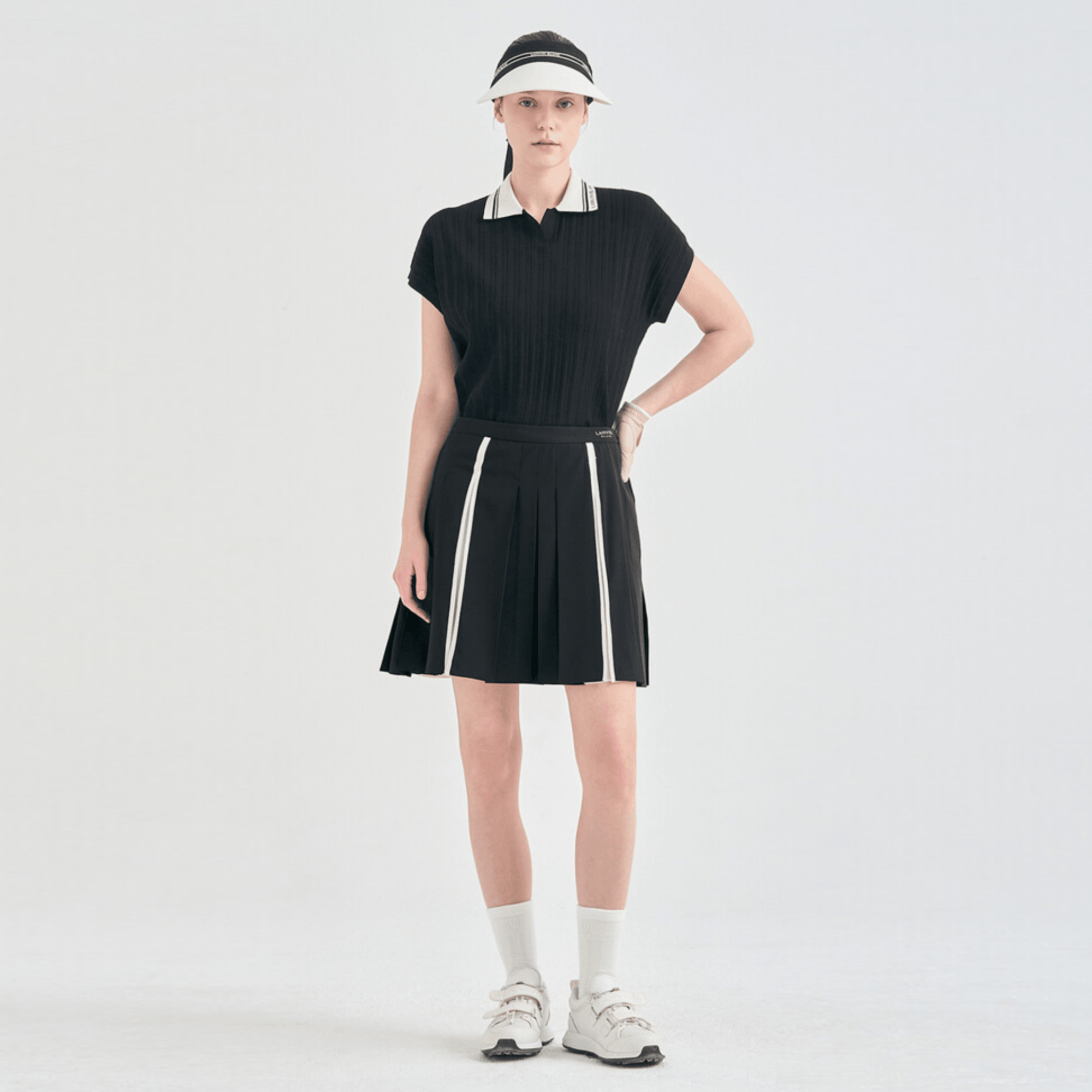 Women's Color - Block Knit Top - Black - Erthe Golf