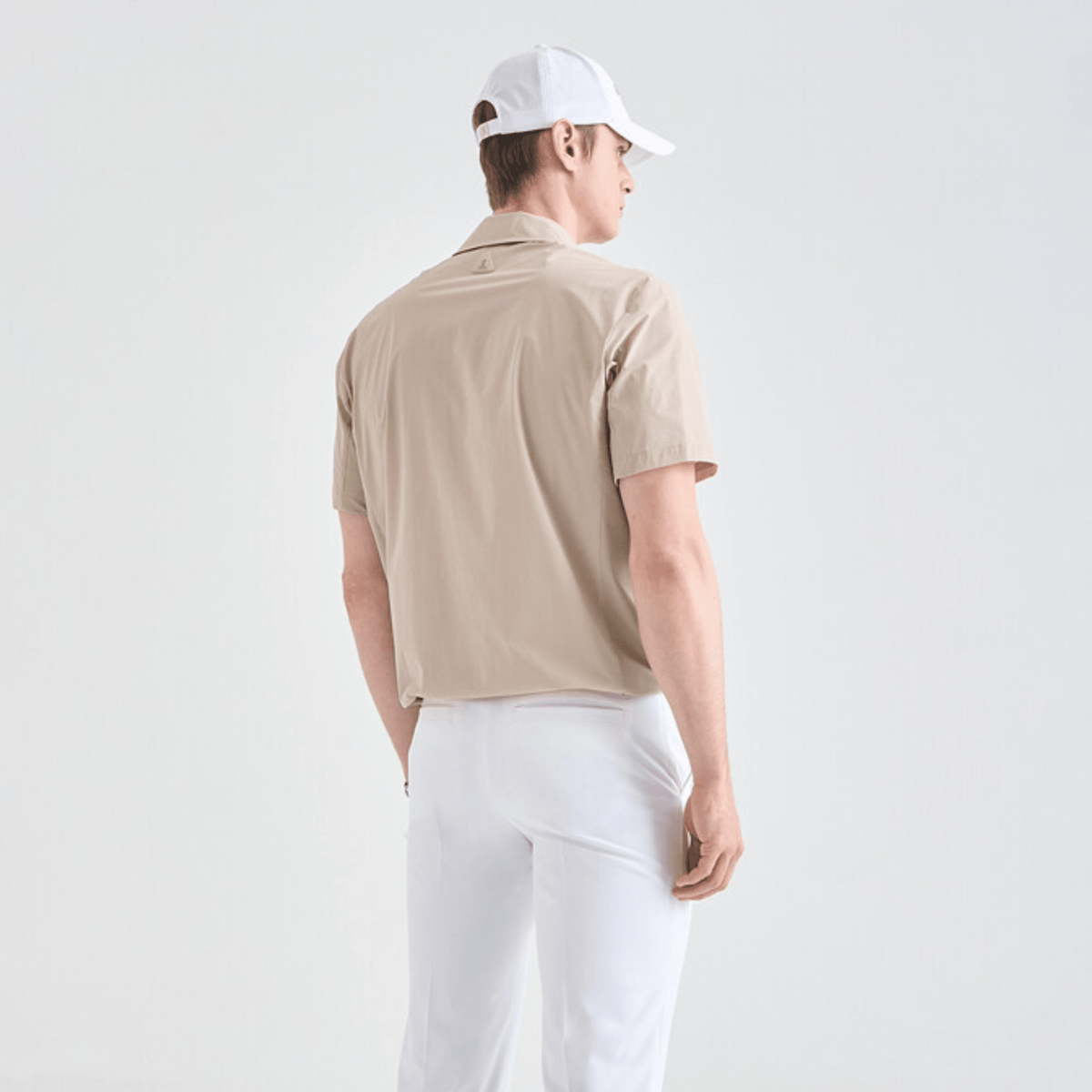 Men's Drawstring Polo - Sepia Beige - Erthe Golf