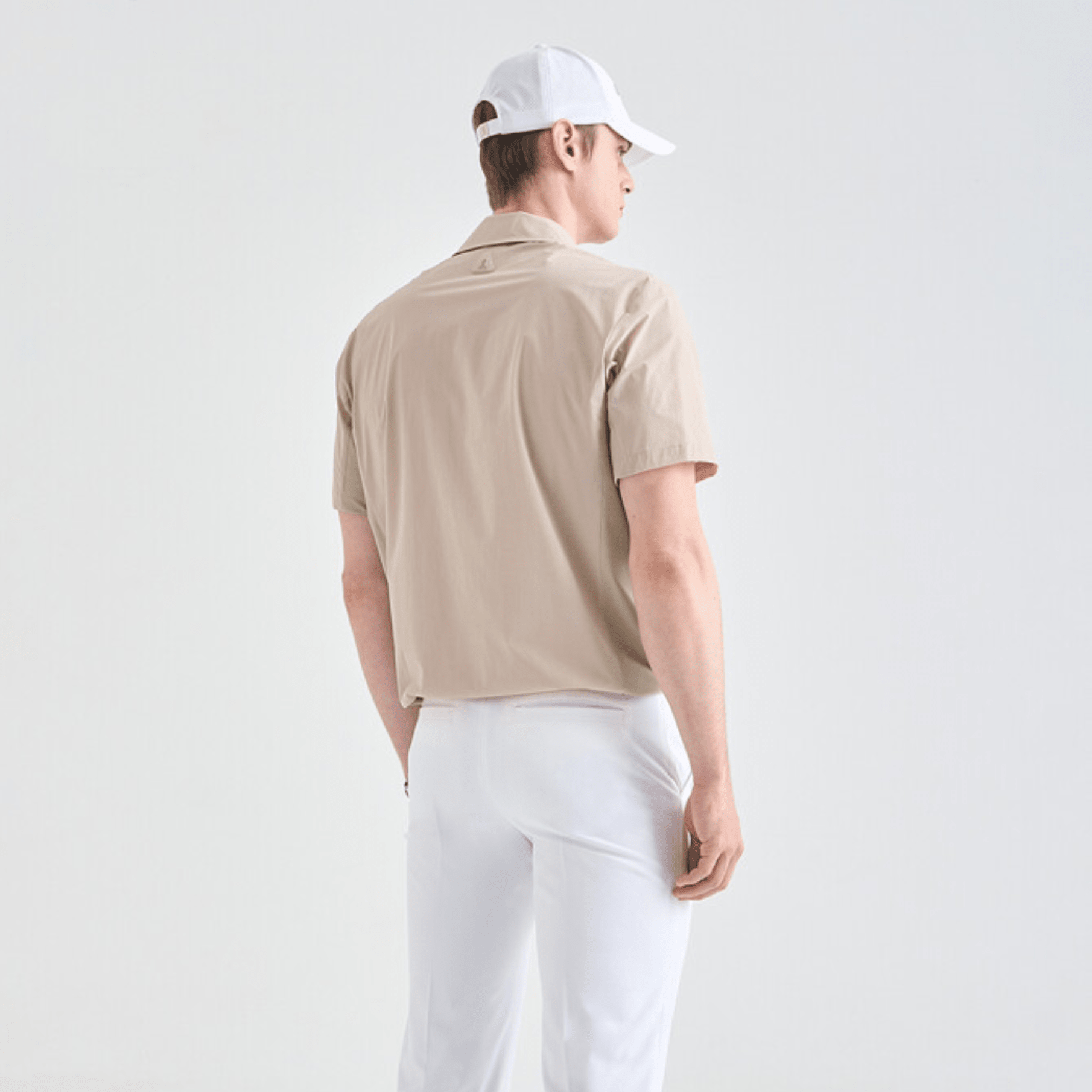 Men's Drawstring Polo - Sepia Beige - Erthe Golf