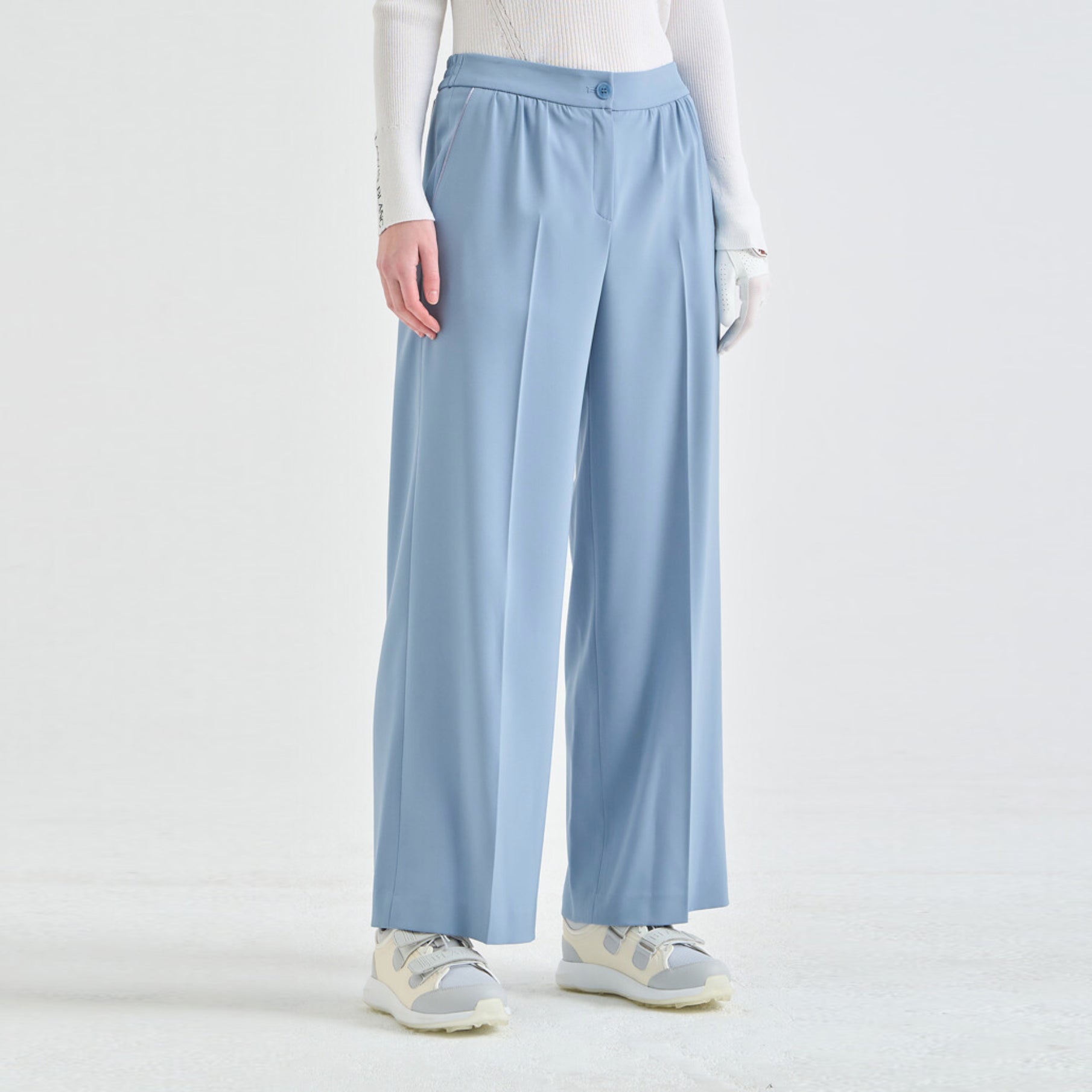 Women's Wide - Leg Stretch Pants - Smoke Blue - Erthe Golf