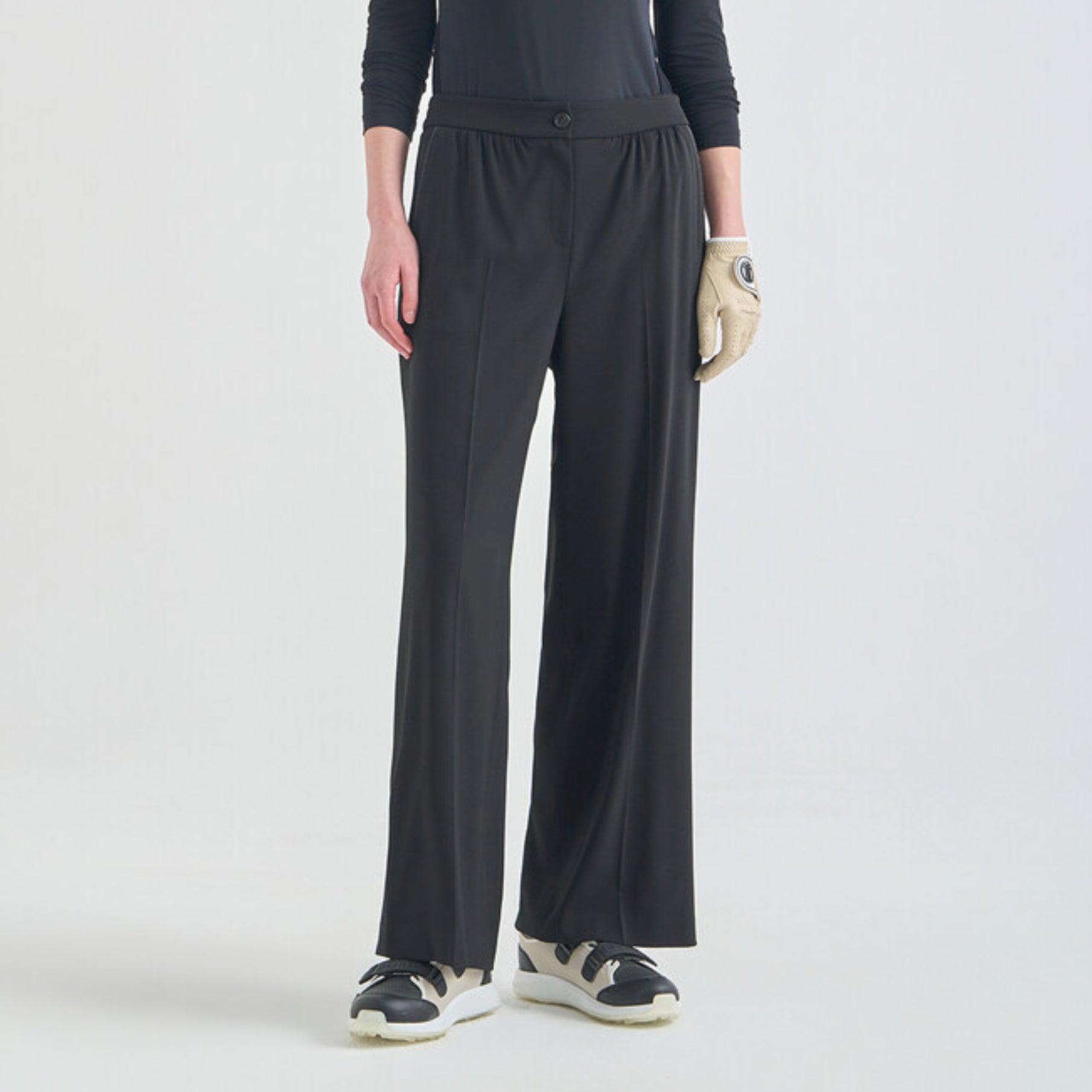 Women's Wide - Leg Stretch Pants - Black - Erthe Golf