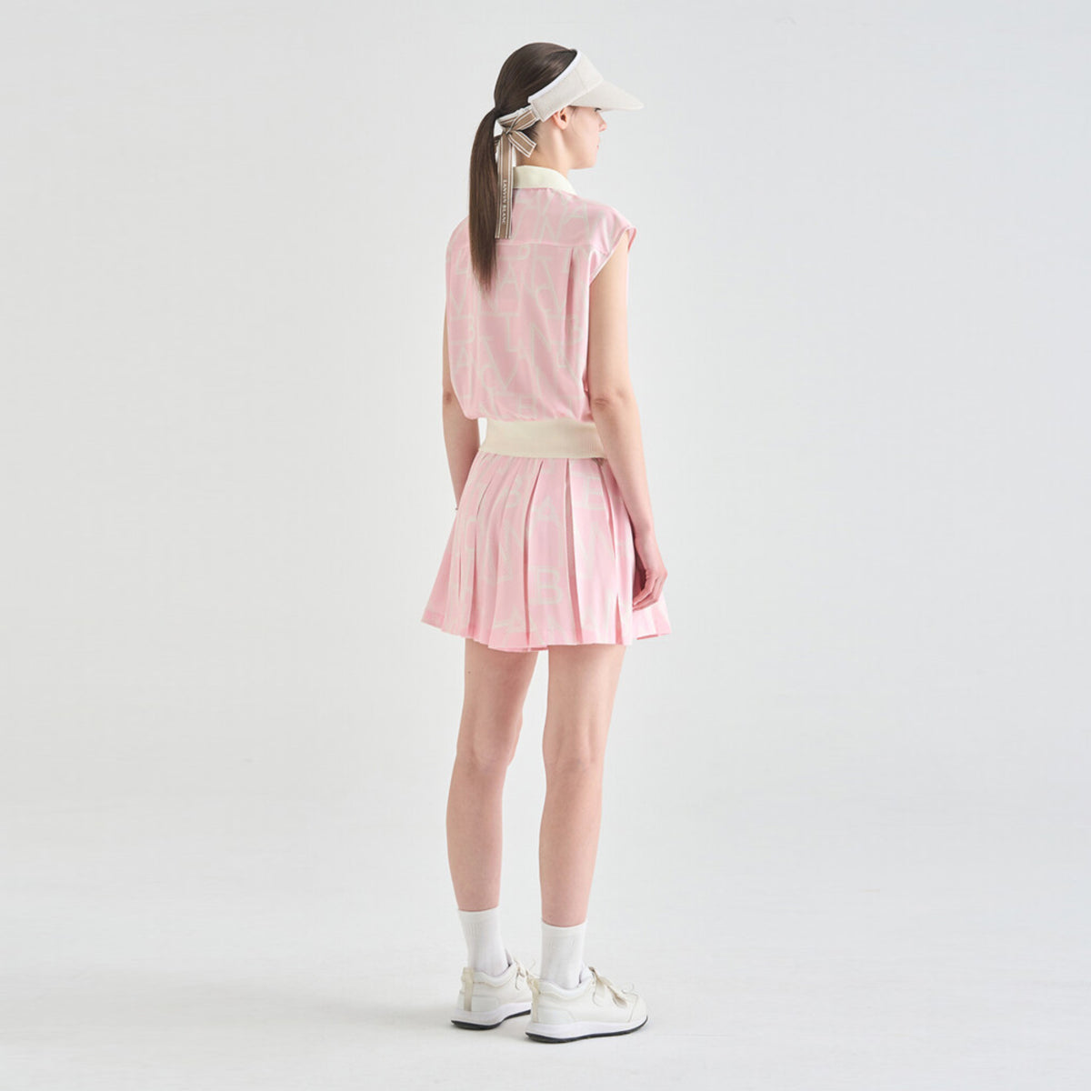 Women's Logo Print Culotte Shorts - Pink - Erthe Golf