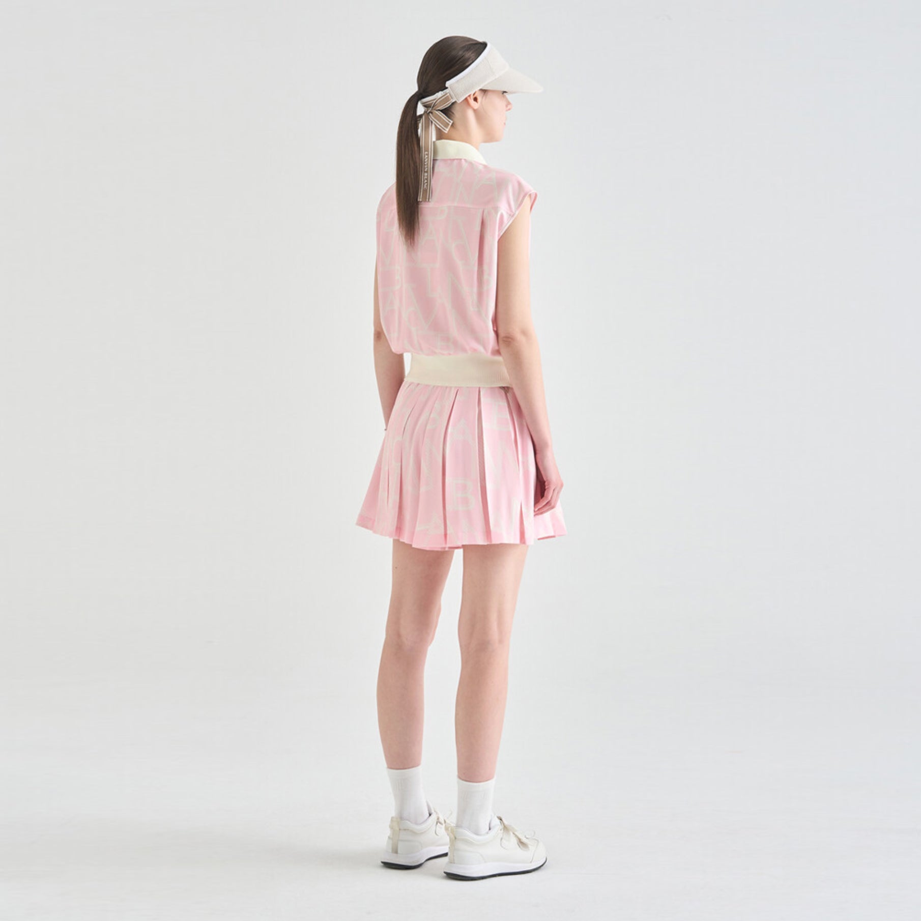 Women's Logo Print Culotte Shorts - Pink - Erthe Golf