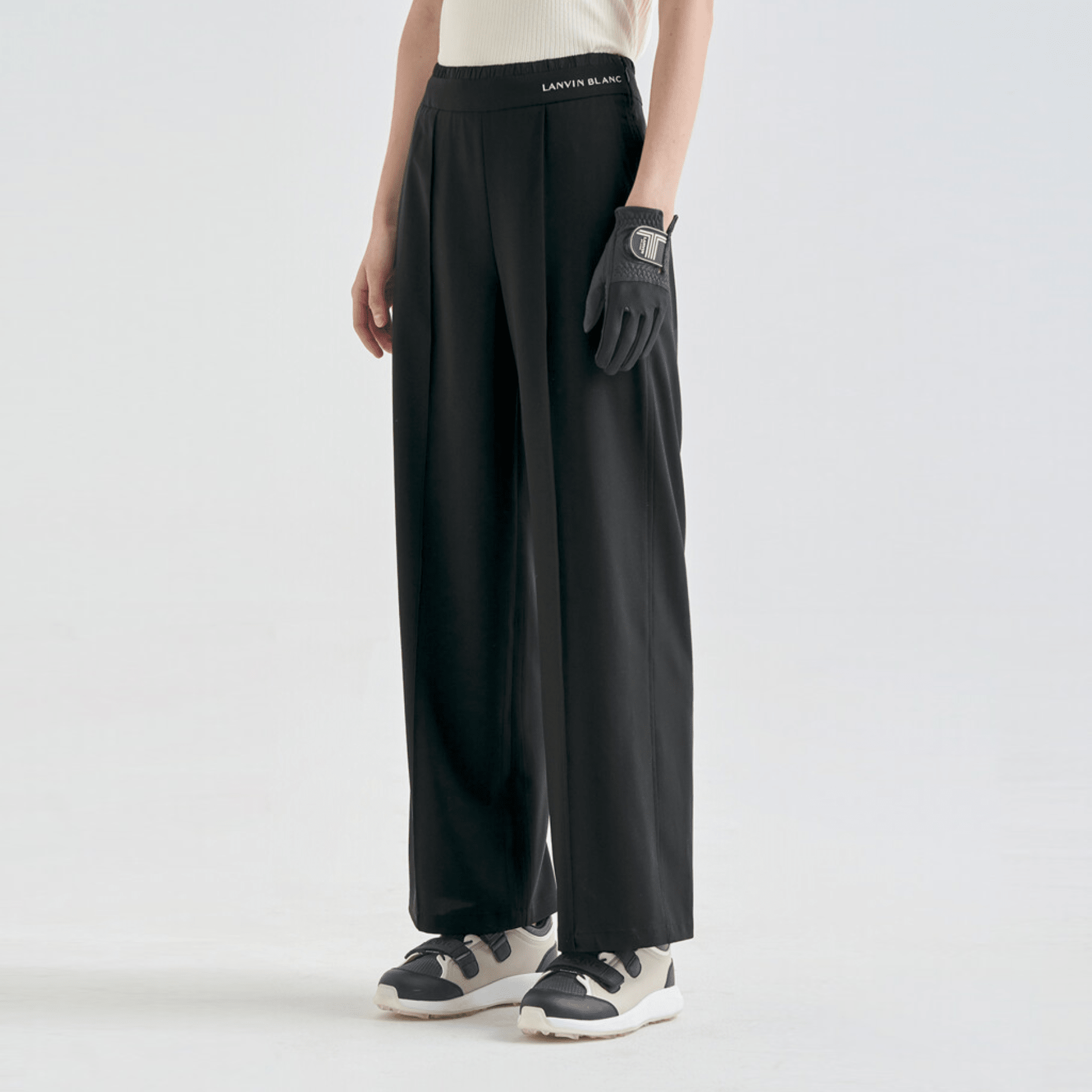 Women's Banded Wide - Leg Pants - Black - Erthe Golf