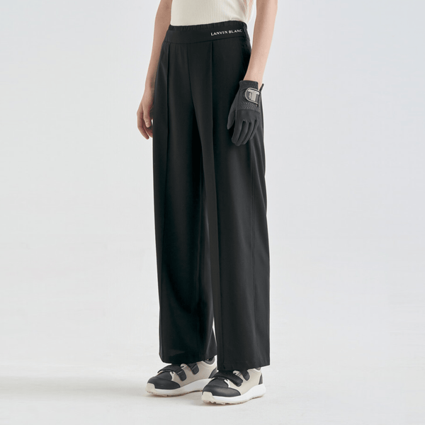 Lanvin Blanc Women's Banded Wide-Leg Pants - Black | Erthe Golf