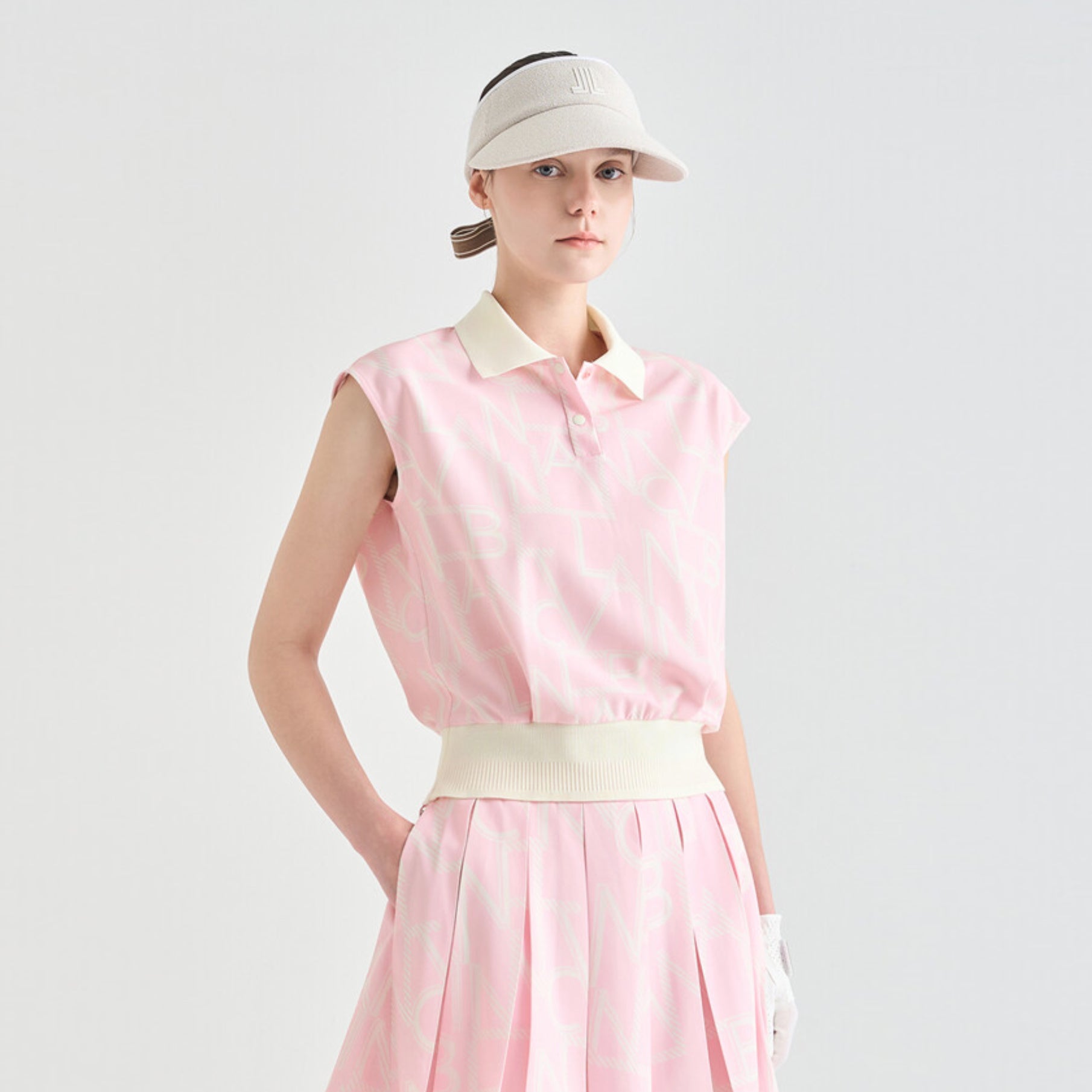 Women's Logo Print Polo - Pink - Erthe Golf