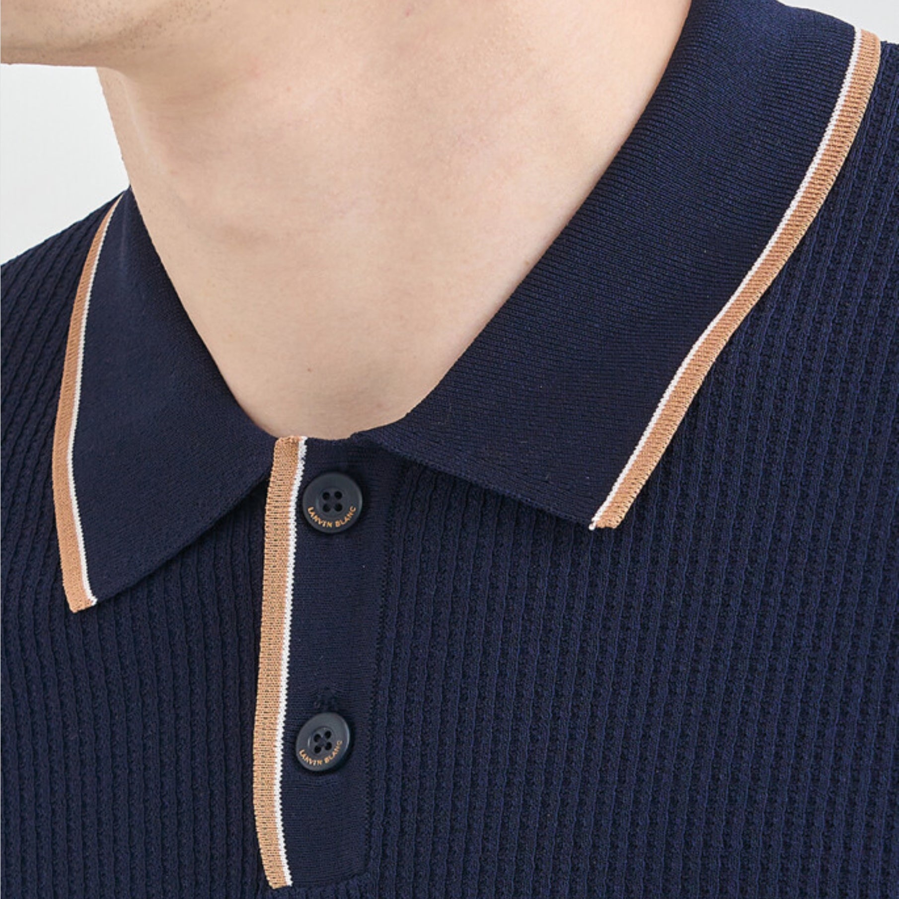 Men's Contrast Collar Polo - Dark Navy - Erthe Golf
