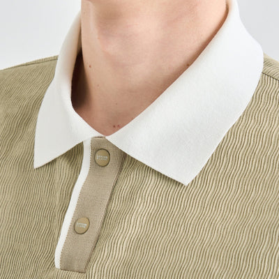 Men's Half Sleeve Top - Khaki Beige - Erthe Golf