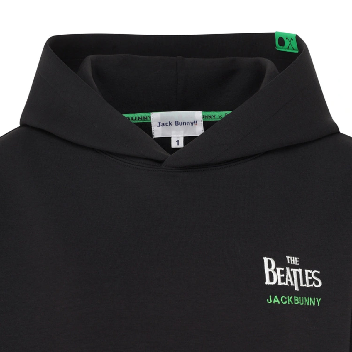 Women's Jack Bunny Beatles Hooded T-Shirt - Black - Erthe Golf