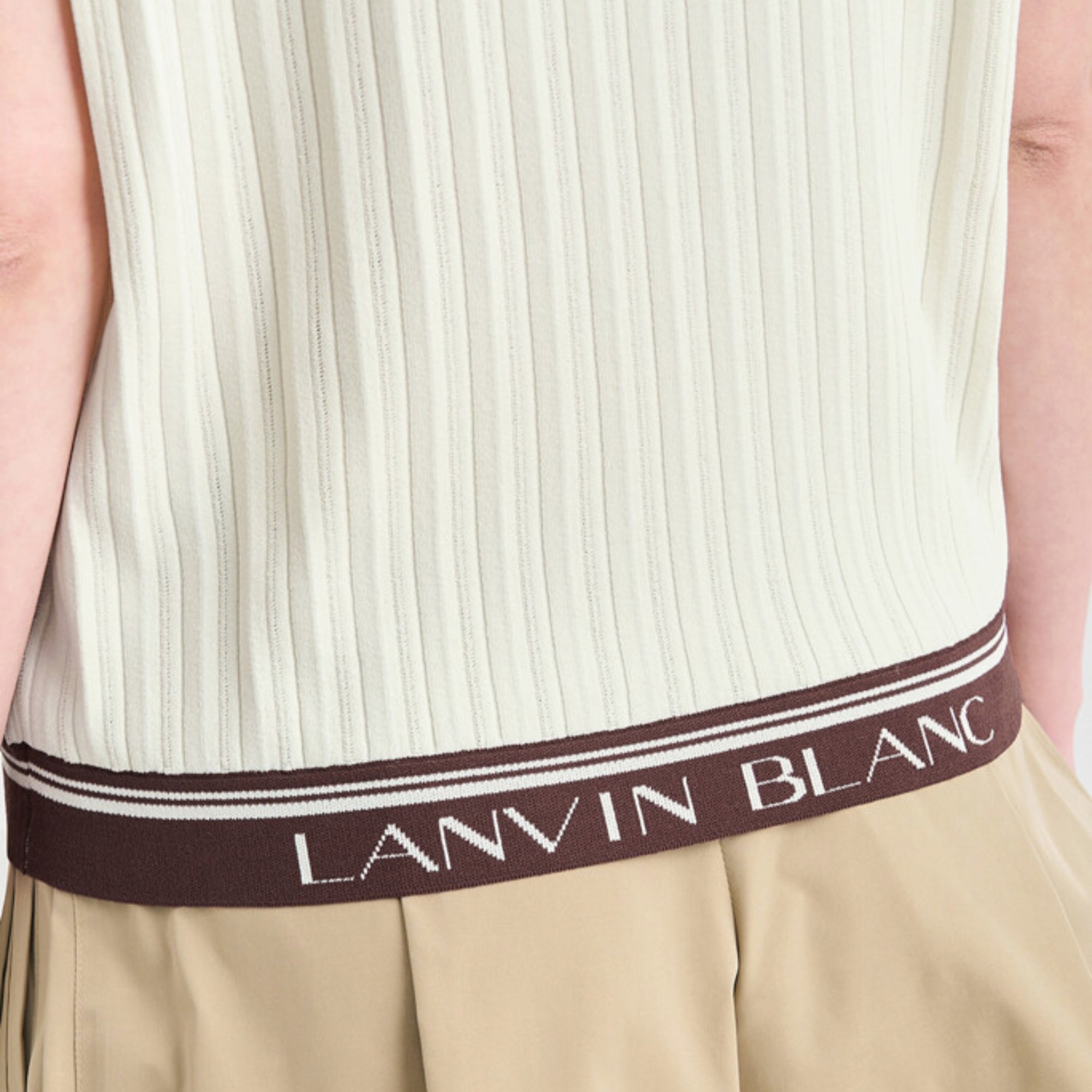 Women's Color - Block Knit Top - Ivory - Erthe Golf