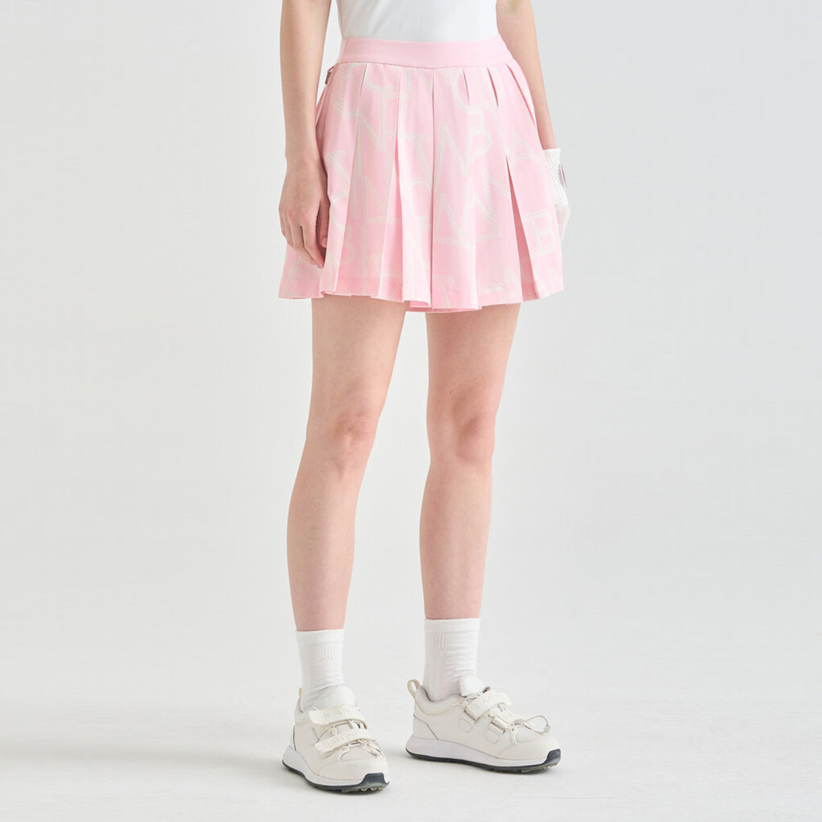 Women's Logo Print Culotte Shorts - Pink - Erthe Golf