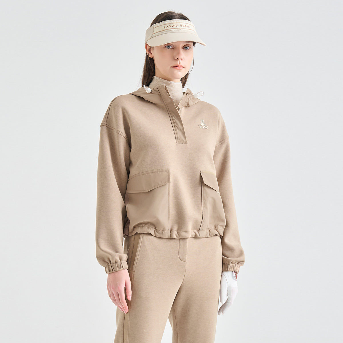 Women's Hooded Top - Camel - Erthe Golf