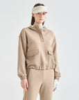 Women's Hooded Top - Camel - Erthe Golf