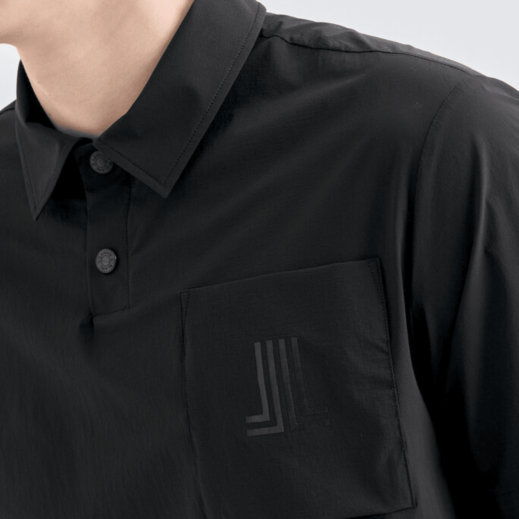Men's Drawstring Polo - Black - Erthe Golf