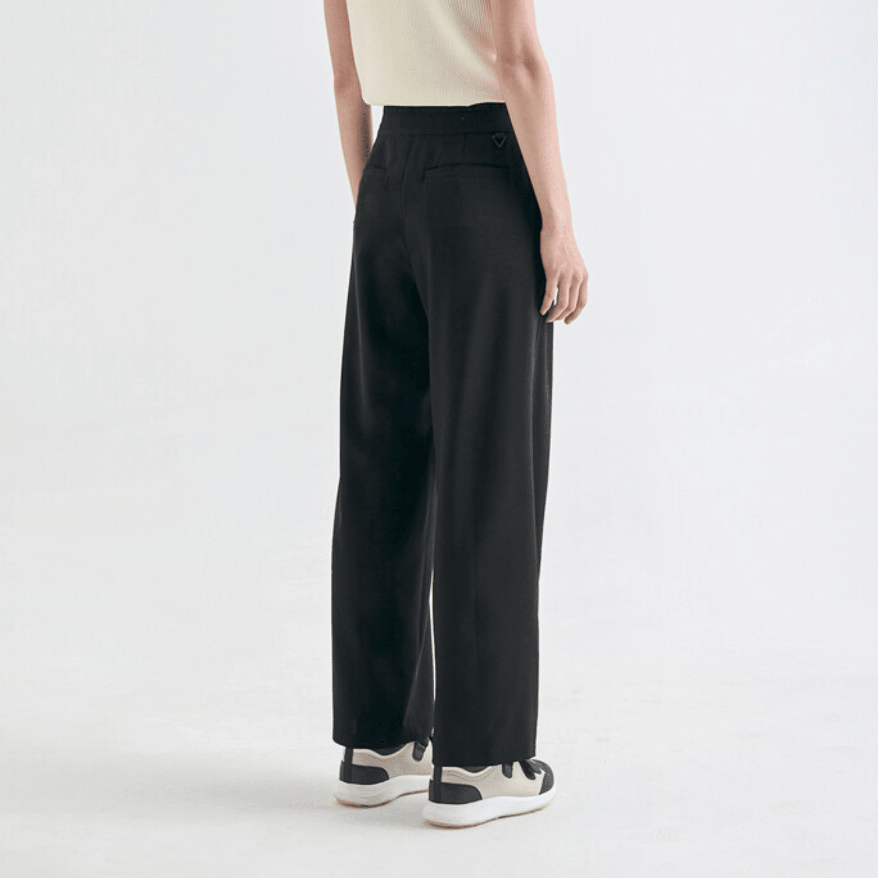 Women's Banded Wide - Leg Pants - Black - Erthe Golf