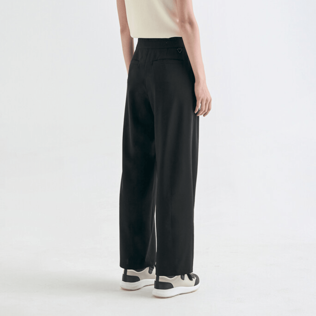 Women's Banded Wide - Leg Pants - Black - Erthe Golf