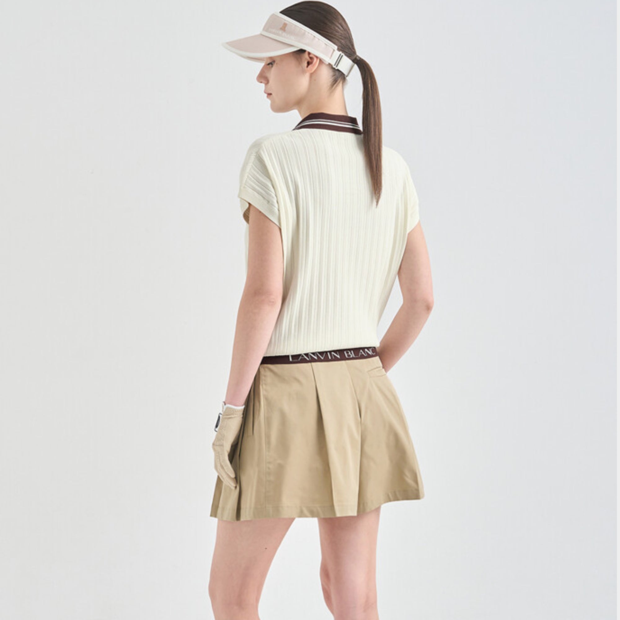 Women's Color - Block Knit Top - Ivory - Erthe Golf