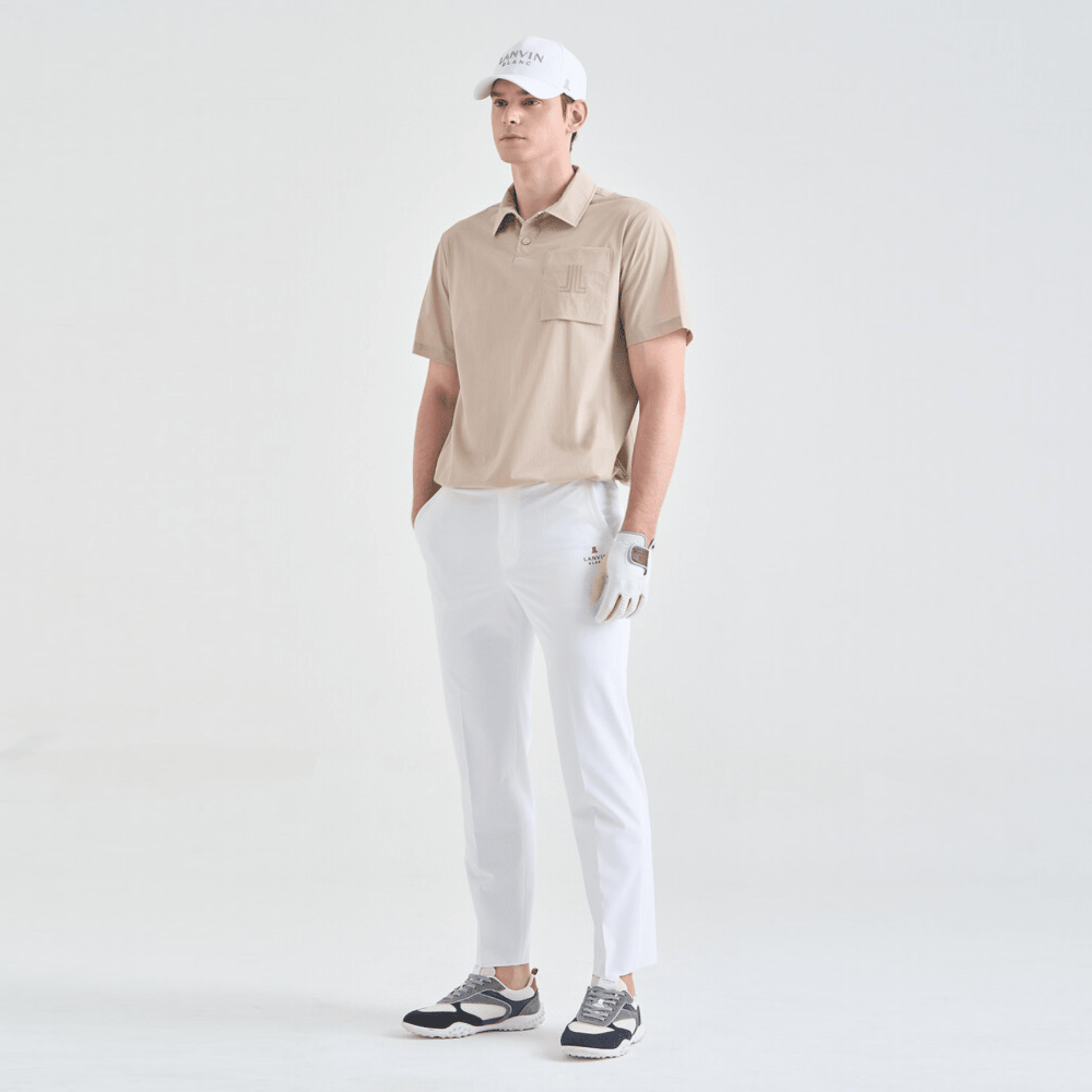 Men's Drawstring Polo - Sepia Beige - Erthe Golf