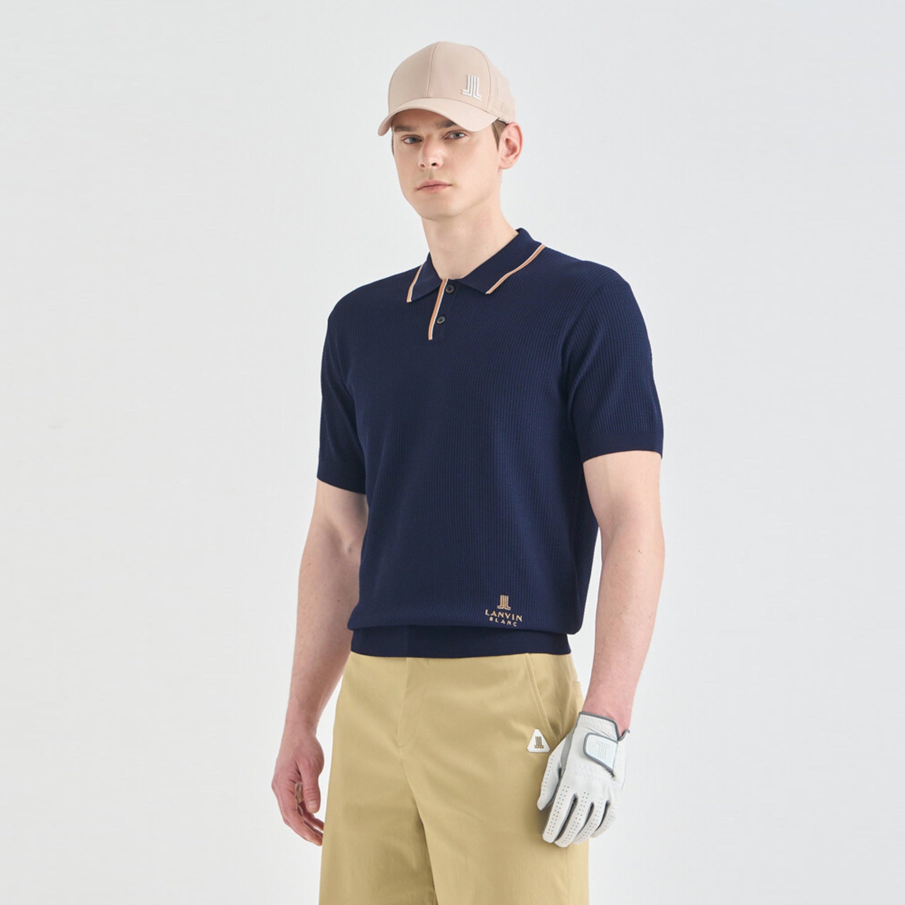 Men's Contrast Collar Polo - Dark Navy - Erthe Golf
