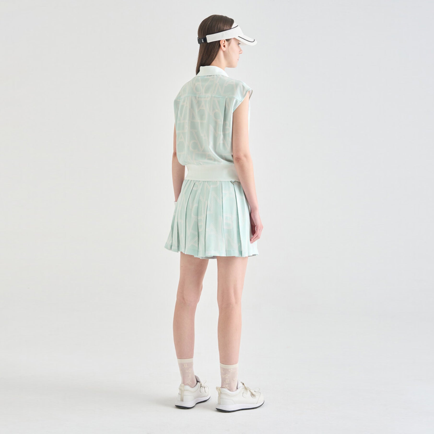 Women's Logo Print Culotte Shorts - Mint - Erthe Golf