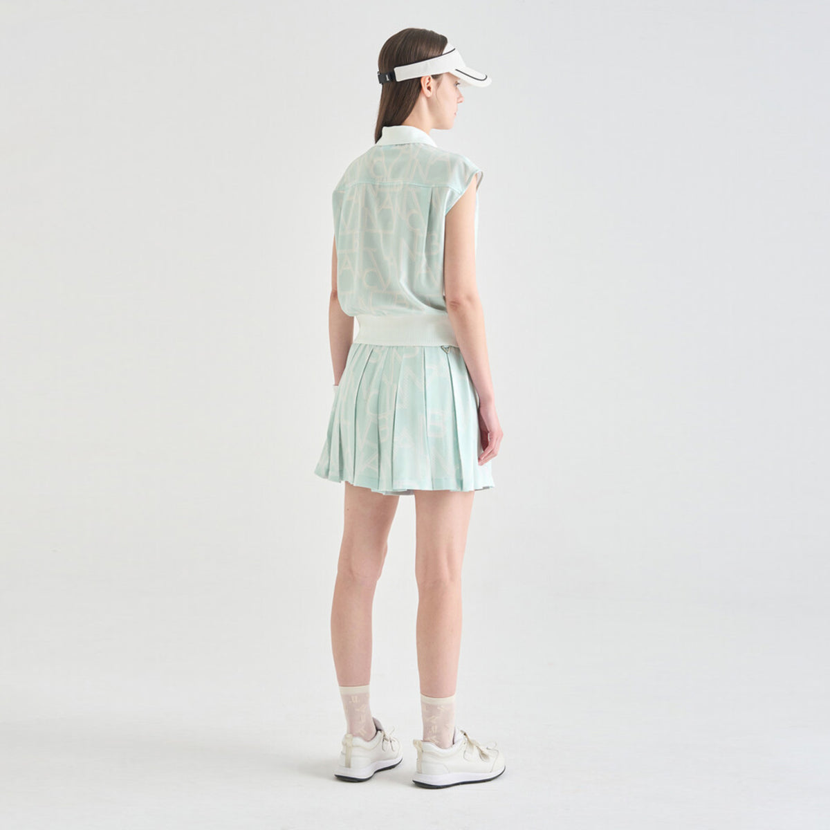 Women's Logo Print Culotte Shorts - Mint - Erthe Golf