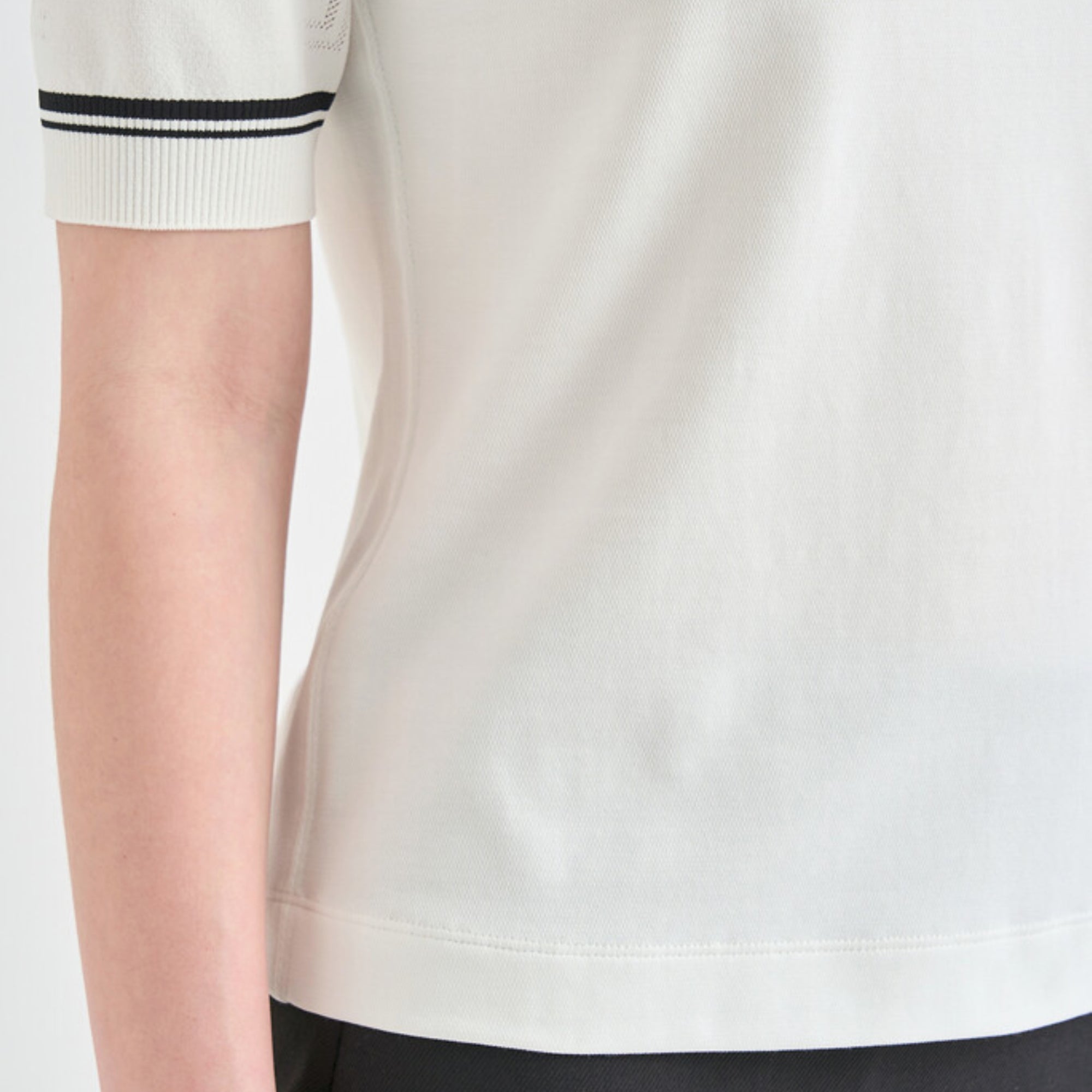 Women's Color - Block Knit Top - Ivory - Erthe Golf