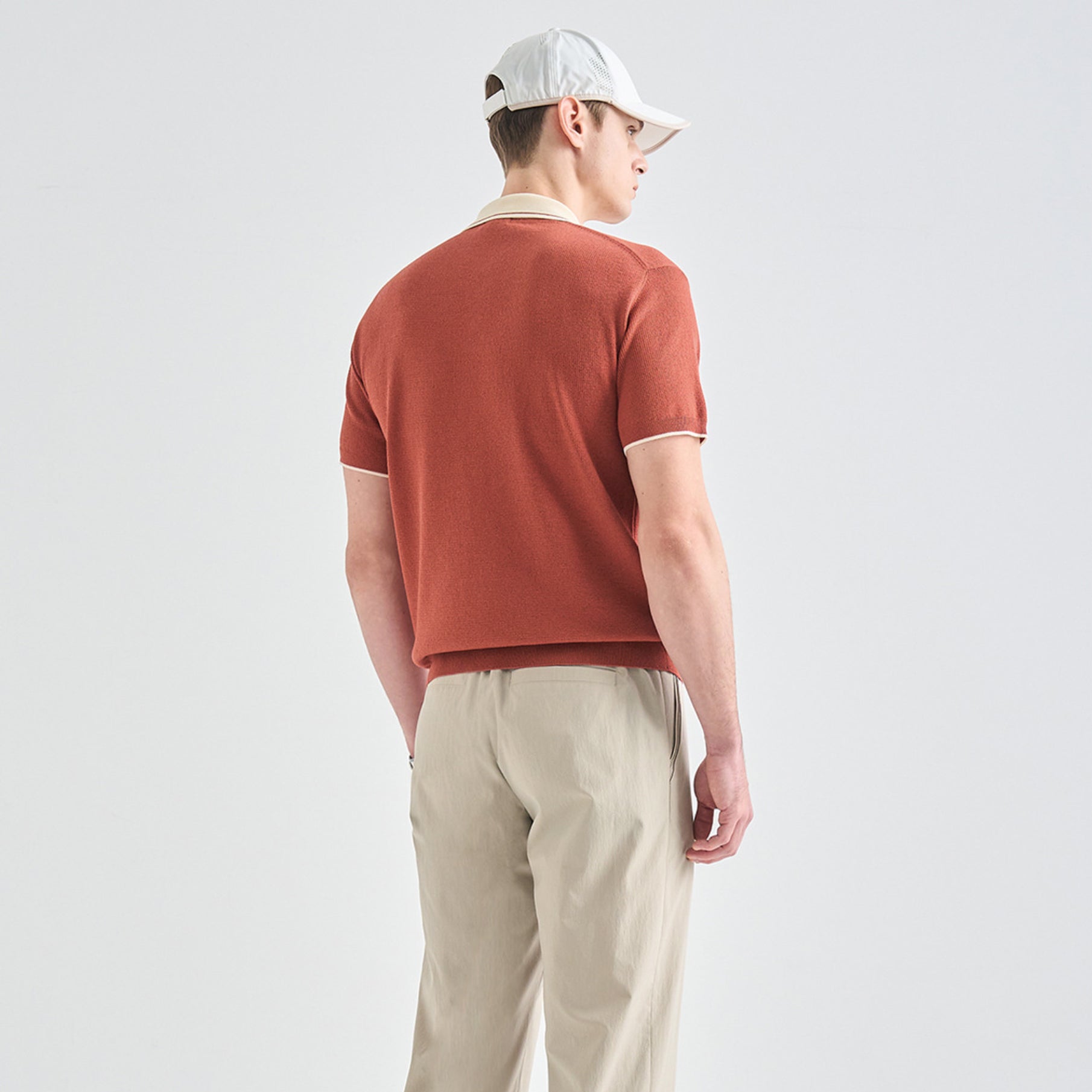 Men's Knit Top - Rust - Erthe Golf