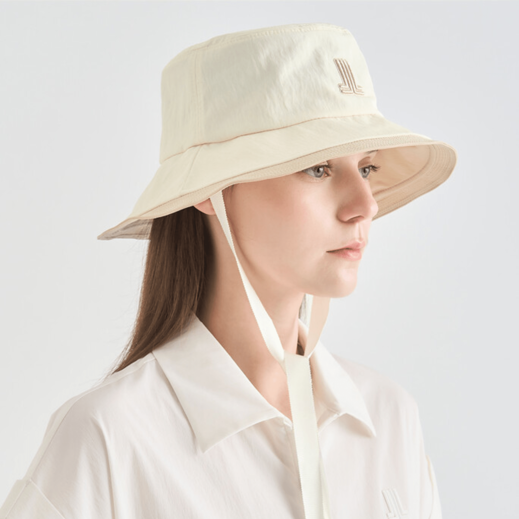 Tie - Strap Bucket Hat - Cream - Erthe Golf