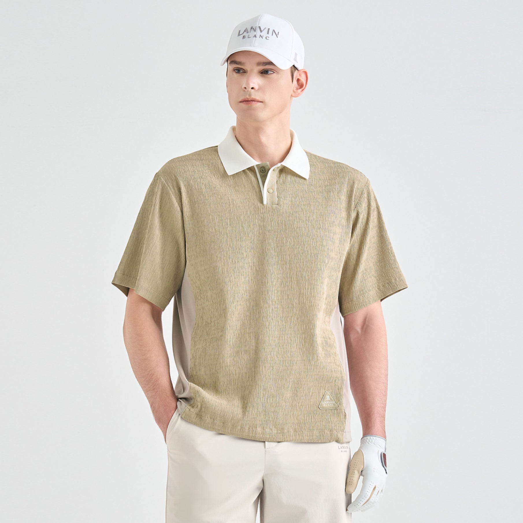 Men's Half Sleeve Top - Khaki Beige - Erthe Golf