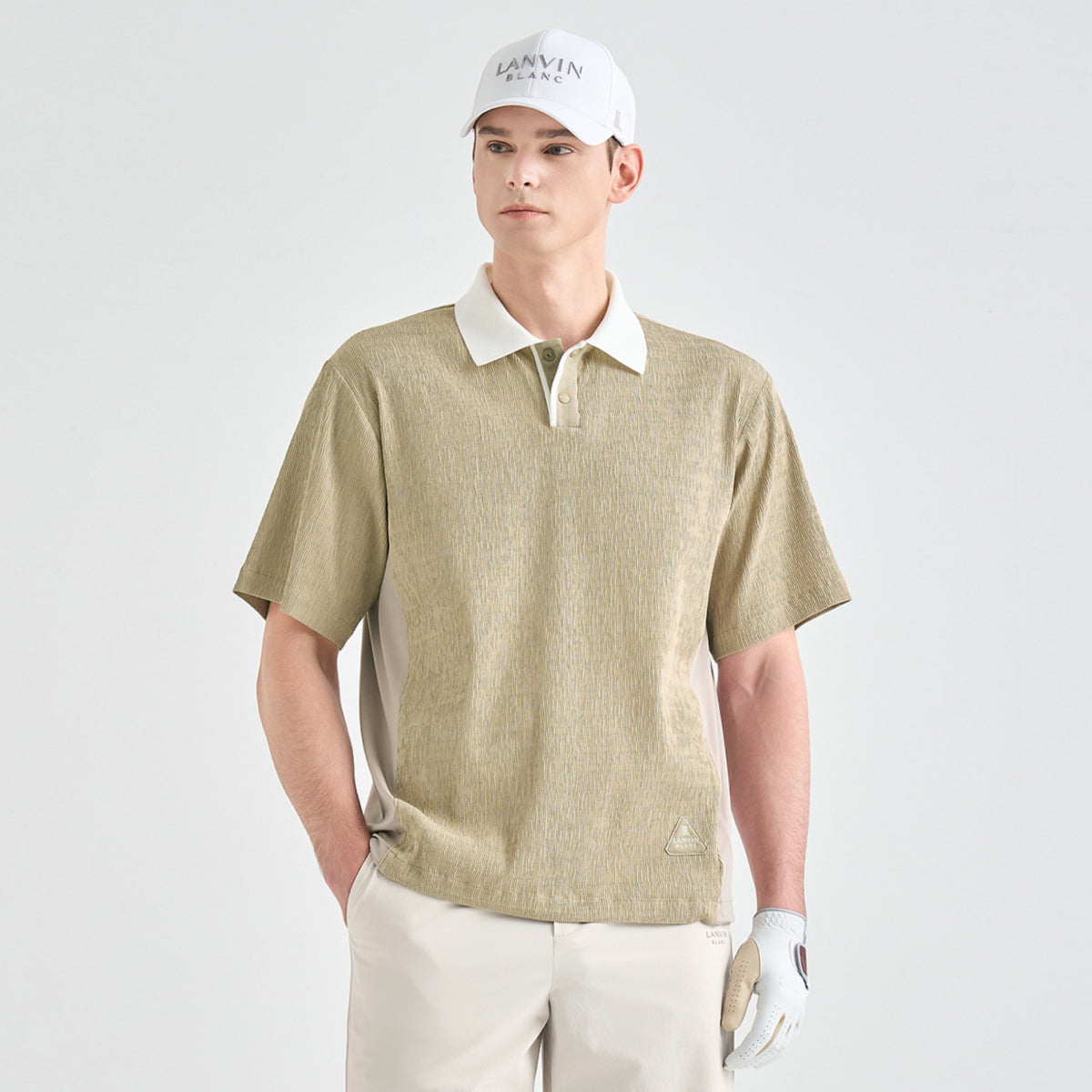 Men's Half Sleeve Top - Khaki Beige - Erthe Golf