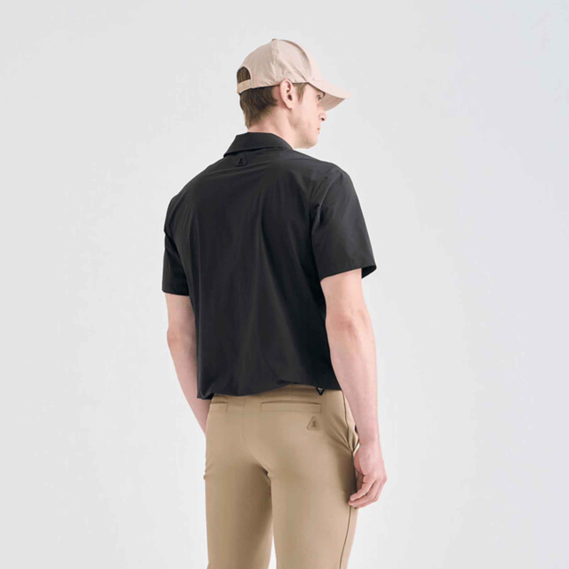 Men's Drawstring Polo - Black - Erthe Golf