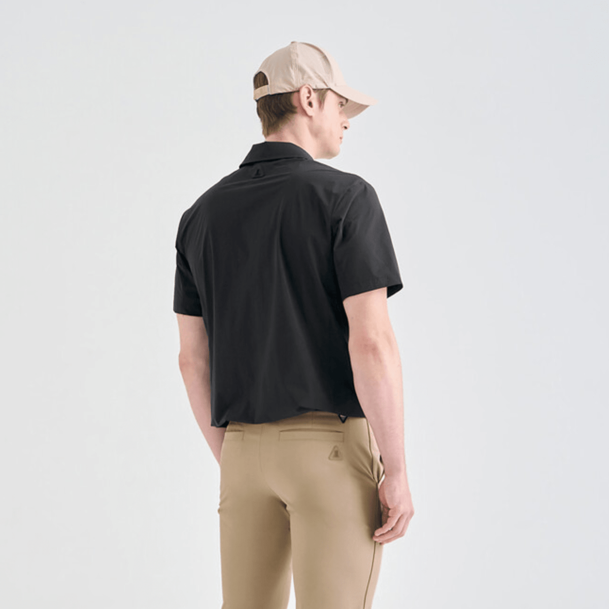 Men's Drawstring Polo - Black - Erthe Golf