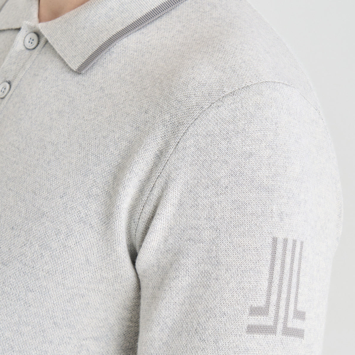 Men's Knit Top - White Grey - Erthe Golf