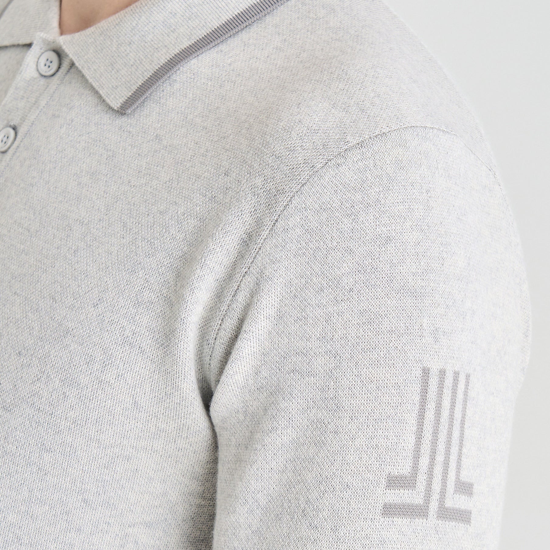 Men's Knit Top - White Grey - Erthe Golf