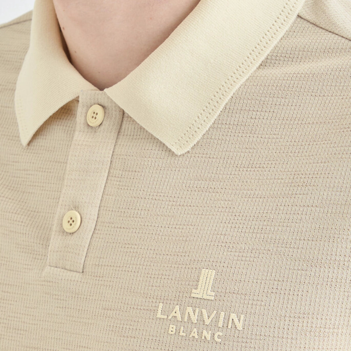Men's Contrast Collar Polo - Khaki Beige - Erthe Golf