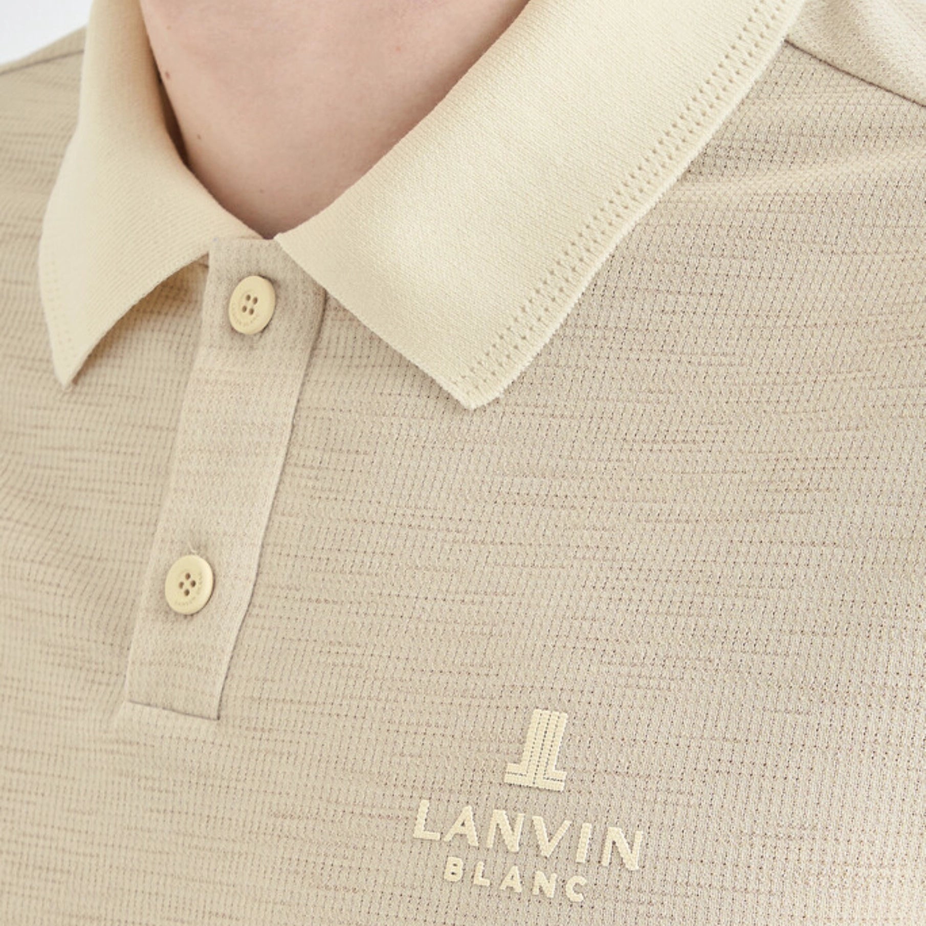 Men's Contrast Collar Polo - Khaki Beige - Erthe Golf