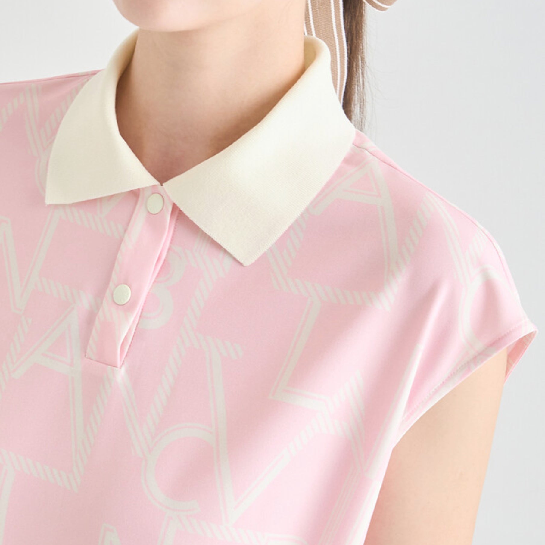 Women's Logo Print Polo - Pink - Erthe Golf