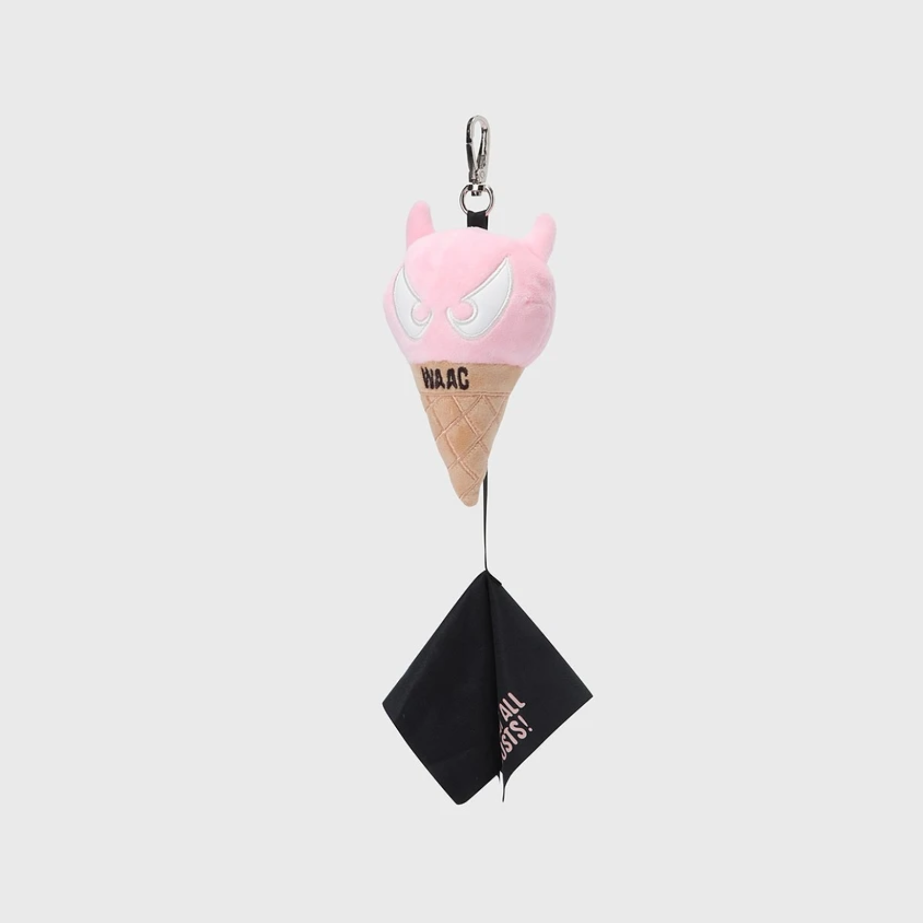 A playful WAAC ice cream character ball case on a light gray background