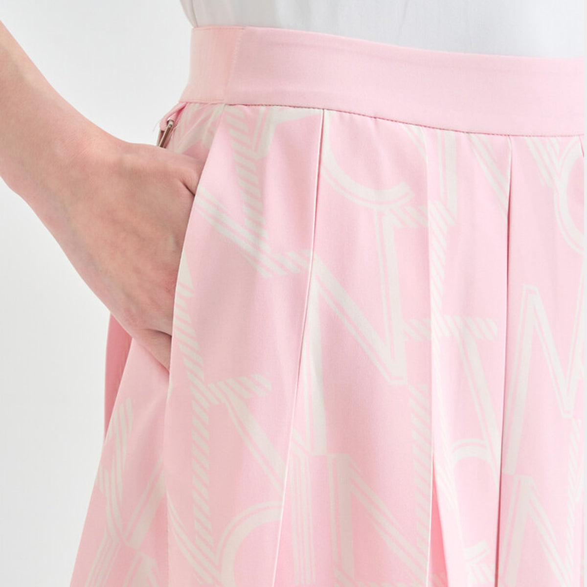 Women's Logo Print Culotte Shorts - Pink - Erthe Golf