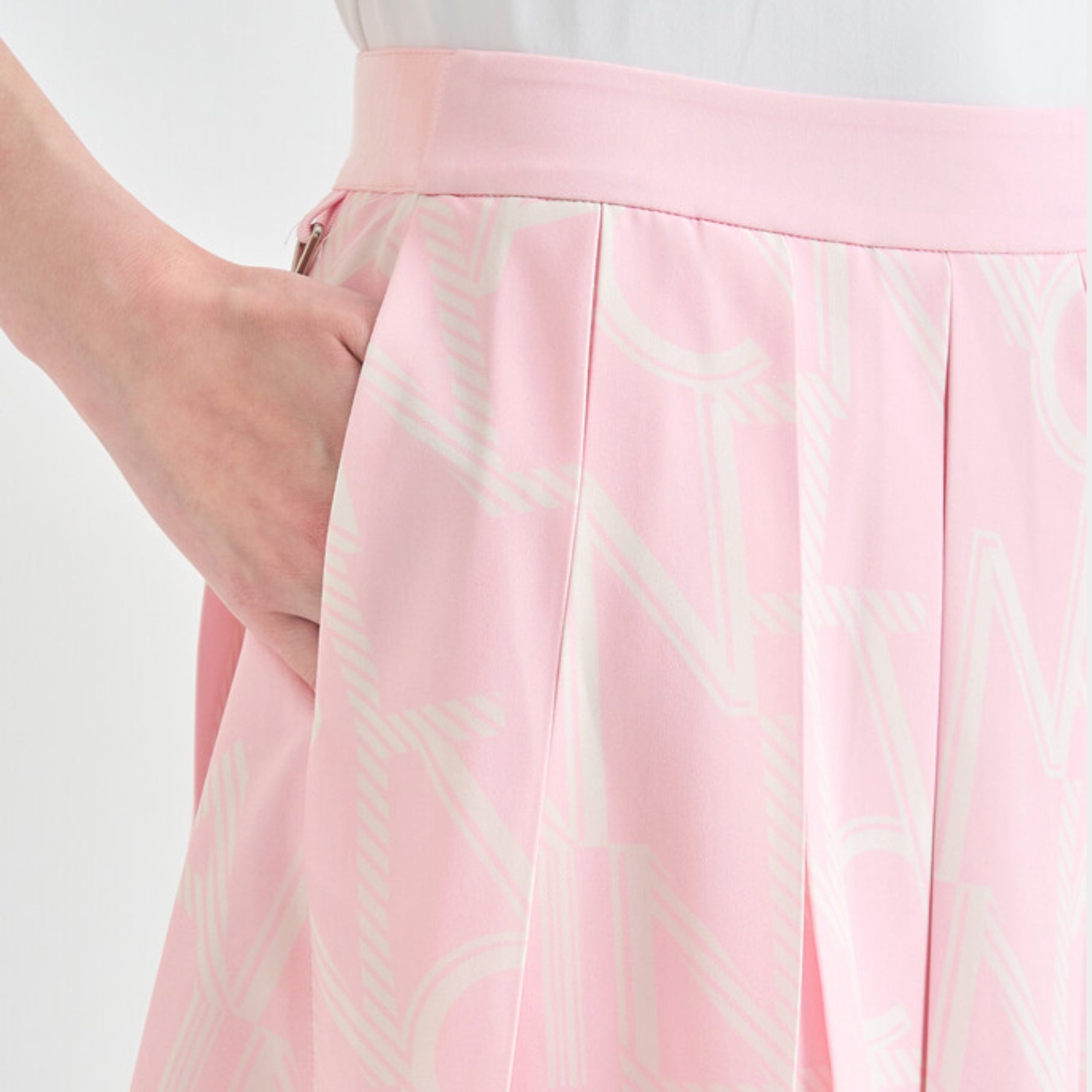 Women's Logo Print Culotte Shorts - Pink - Erthe Golf