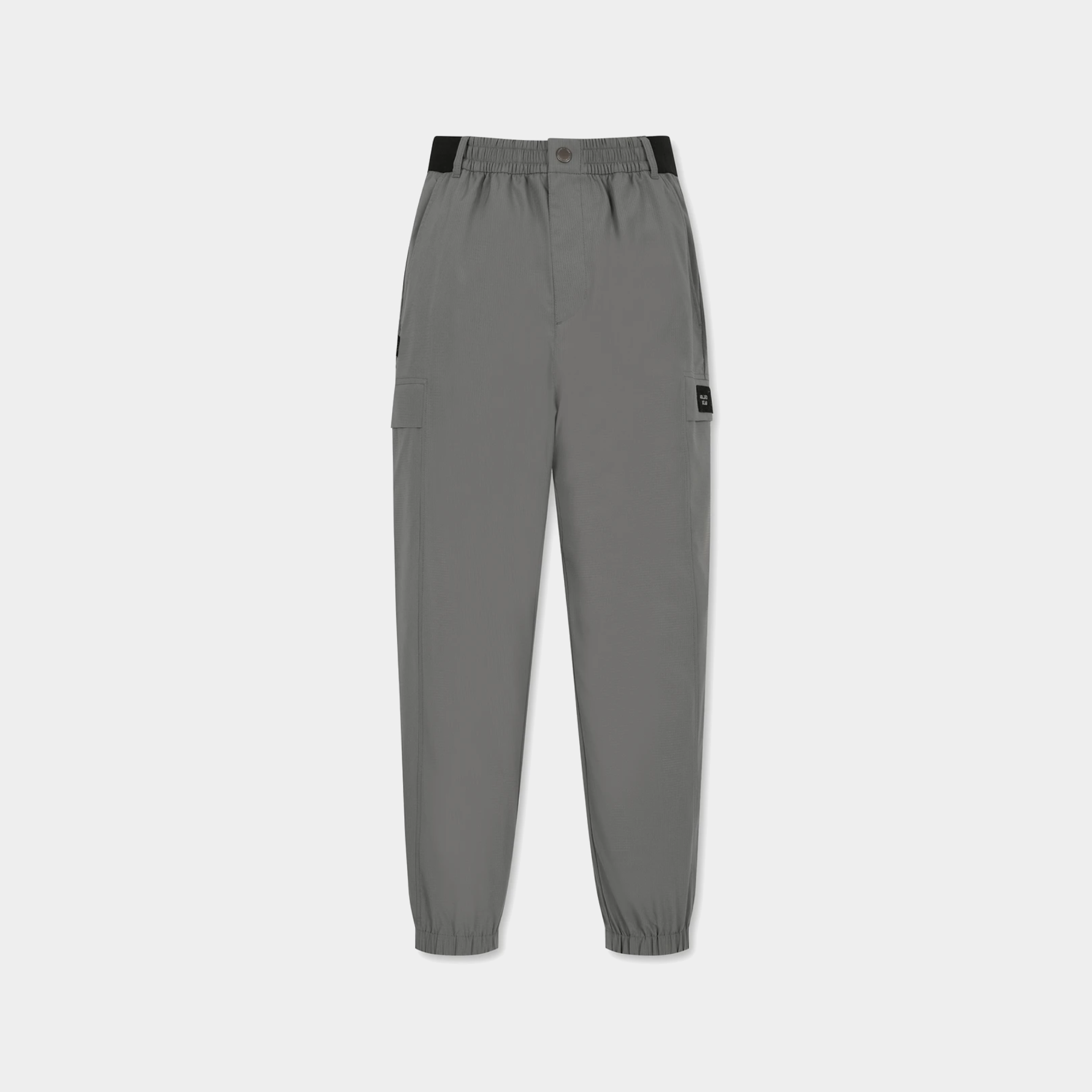 Men's dark grey airdot cargo joggers with elastic waistband and cuffed ankles.