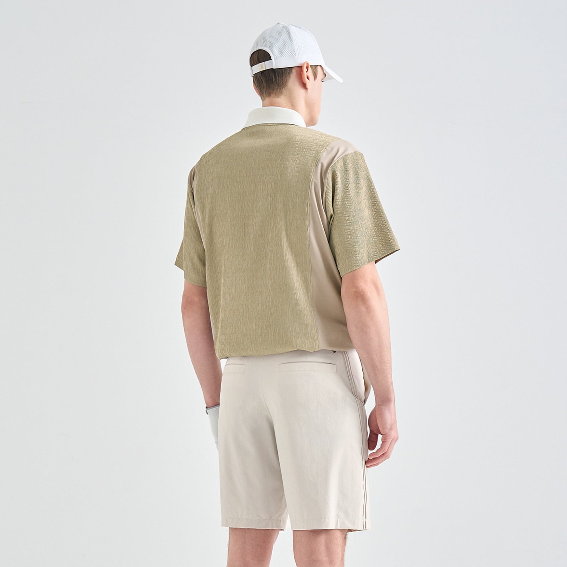 Men's Half Sleeve Top - Khaki Beige - Erthe Golf