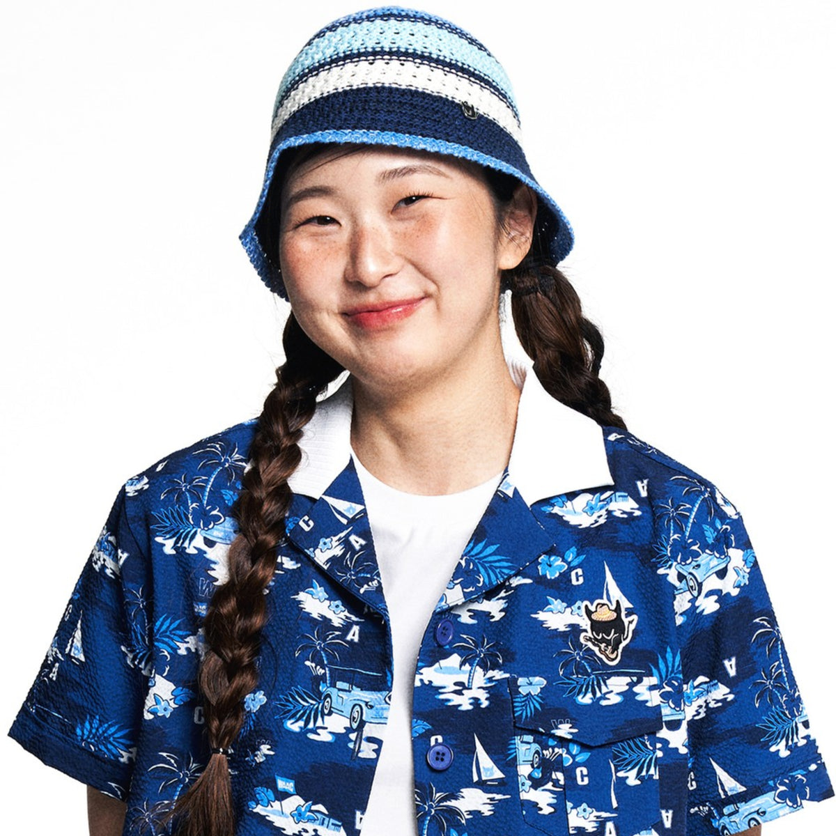 Women's Summer Knit Hat - Blue - Erthe Golf